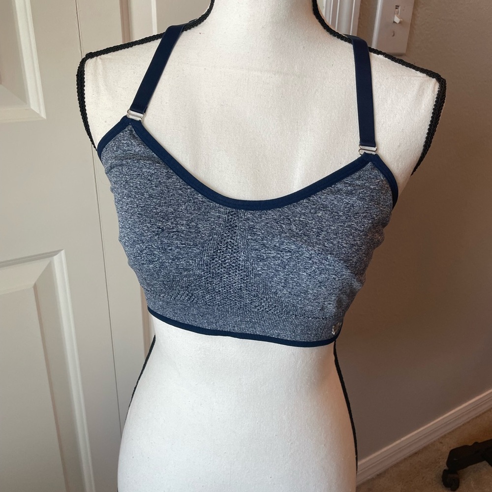 New Balance Heathered Navy and Dark Blue Sports Bralette